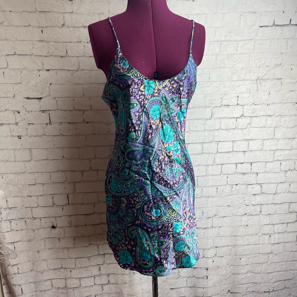 Circa 2000 satin short nightgown slip dress size medium